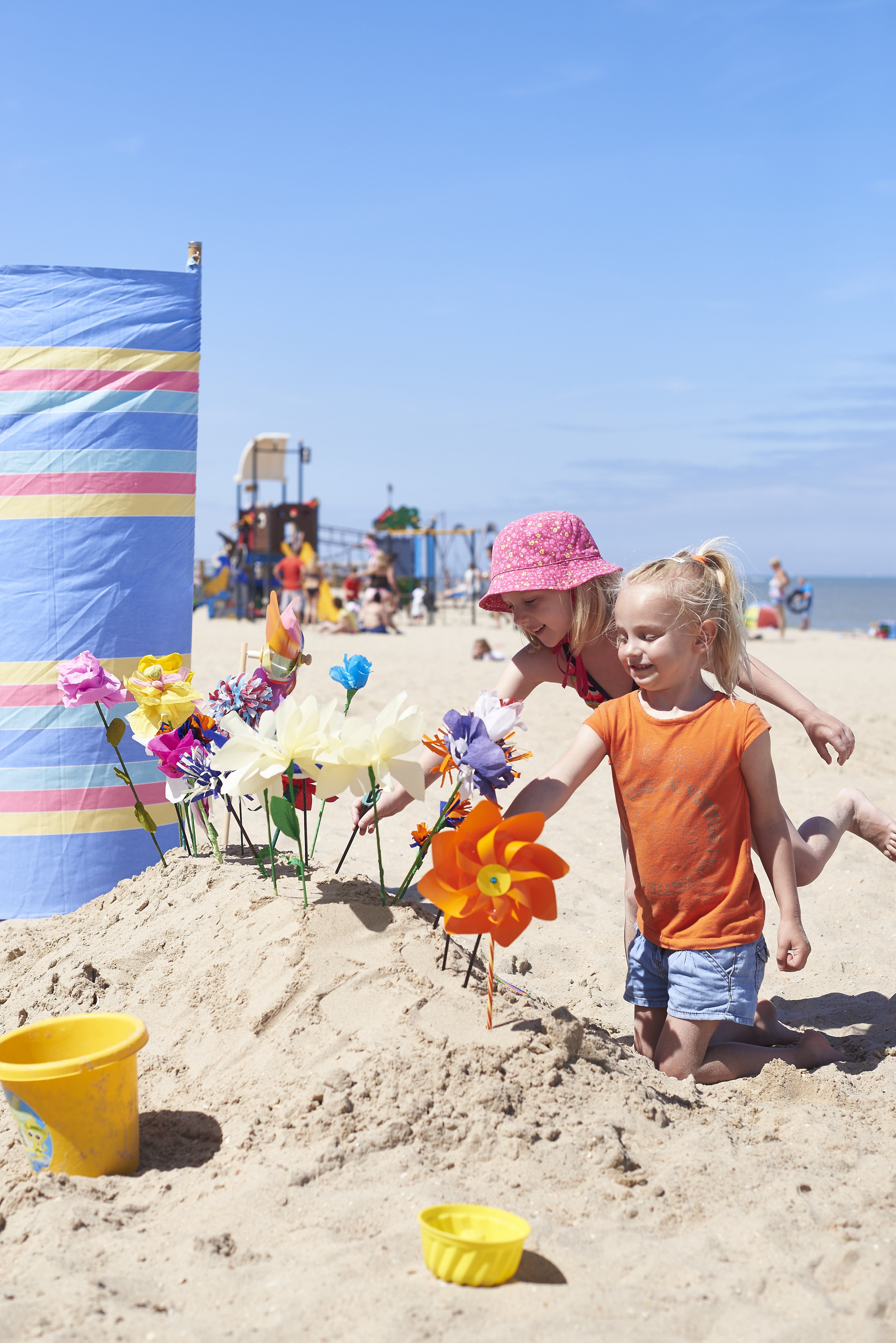 Papieren strandbloemen